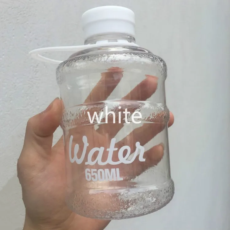white 650ml Новая креативная пластиковая чашка большой емкости, мини-ведро, портативная Герметичная Бутылка Для Воды 650 мл, большая бутылка для питья сока - Цвет: white 650ml
