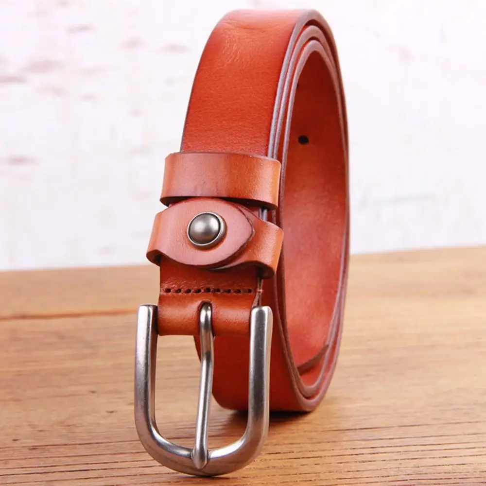 FAJARINA Top Quality 100% Pure Cow Skin Leather Belt Ladies Design Retro Pin Style Buckles Cowhide Belts for Woman Jeans FJ18004