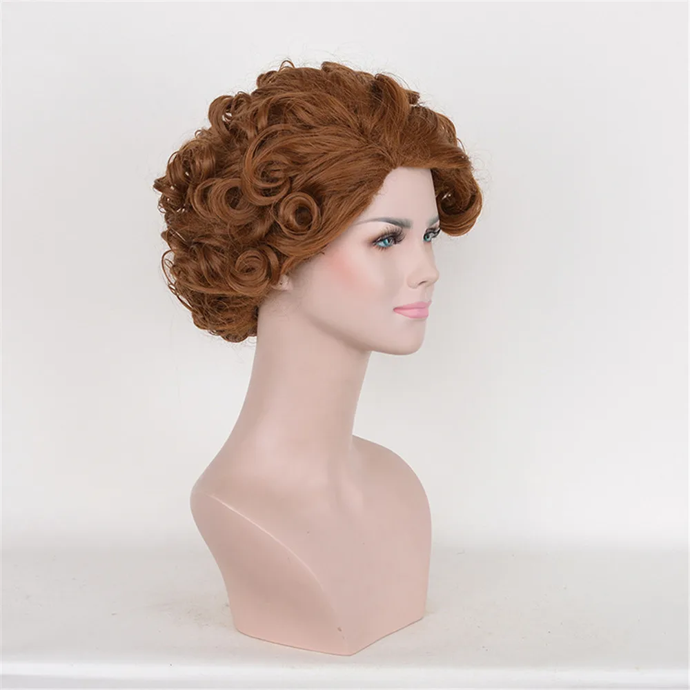 Женский винтажный парик для косплея с коричневыми волнами и короткими волосами| |