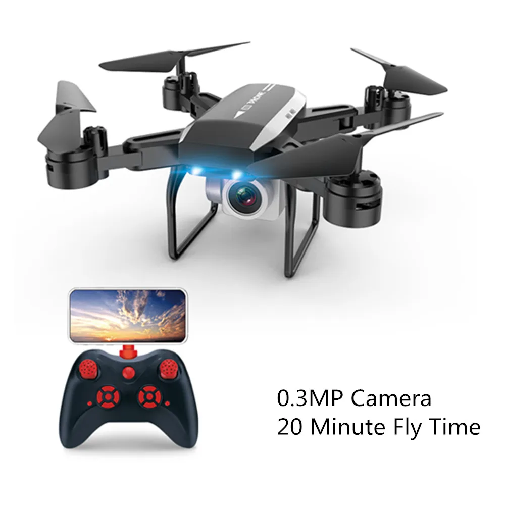 KY606D RC складной Дрон Квадрокоптер 20 минут полета FPV Вертолет с 0.3MP 1080P 4K HD Wifi камера - Цвет: 0.3mp black