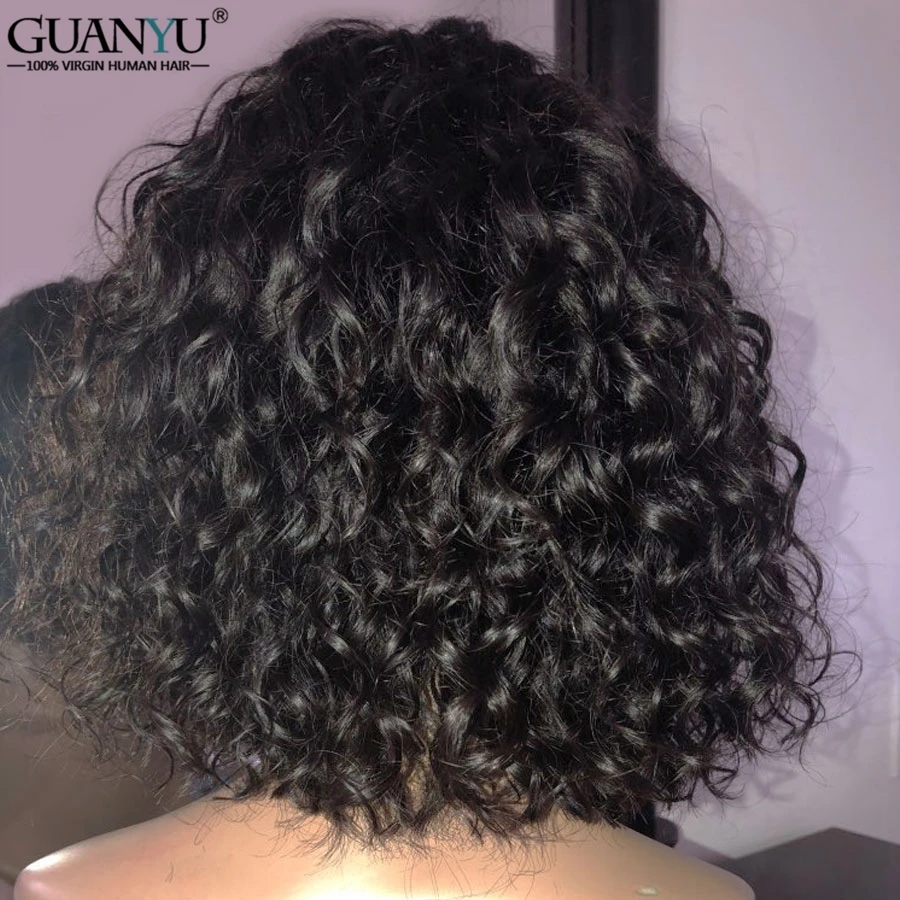 Кудрявые человеческие волосы парик бразильский Remy короткий Боб кружева передние человеческие волосы парики с волосами младенца для черных женщин 150% плотность стрижка боб парик