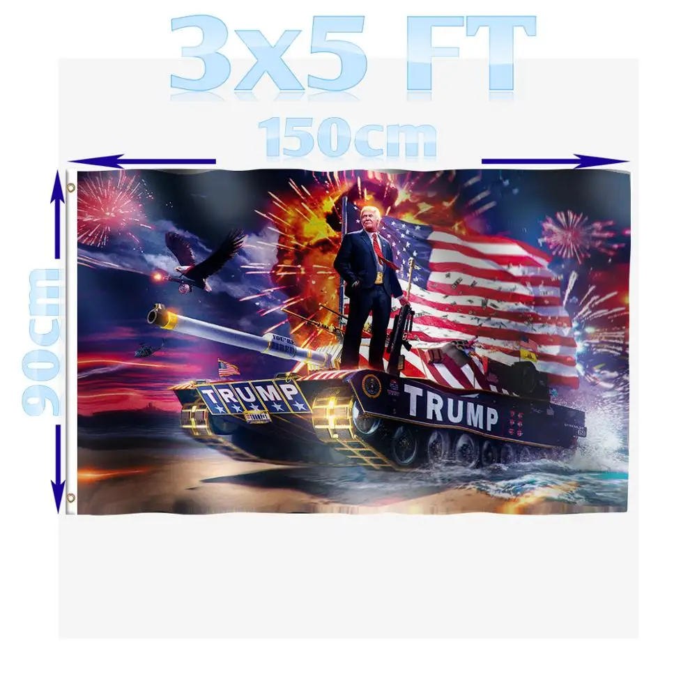 BENFACTORY Store 3x5 футов Дональд Дж. Стойка Трампа на флаге танка, однослойный 100D полиэстер с латунными прокладками
