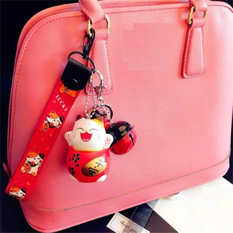 Популярные Красные манэки-нэко \ удача везучий призыва кошки брелок с