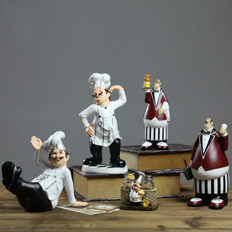 Шеф повар Изделия из смолы Винтаж Home Decor шеф обстановка украшения Artesanato фигурка