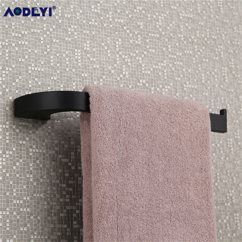 AODEYI, черные аксессуары для ванной комнаты, крючок для халата, полотенце, барное кольцо, держатель для бумаги, мыльница, держатель для туалетной щетки, набор аксессуаров для ванной