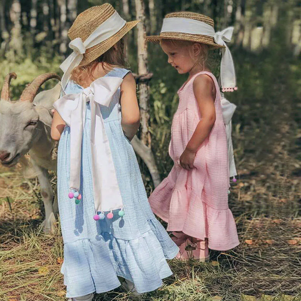 ARLONEET 2019 New summer babys Dress Toddler Infant Baby Girls Solid Sleeveless Vest Princess Belt Outfits Set Z0207 | Мать и ребенок