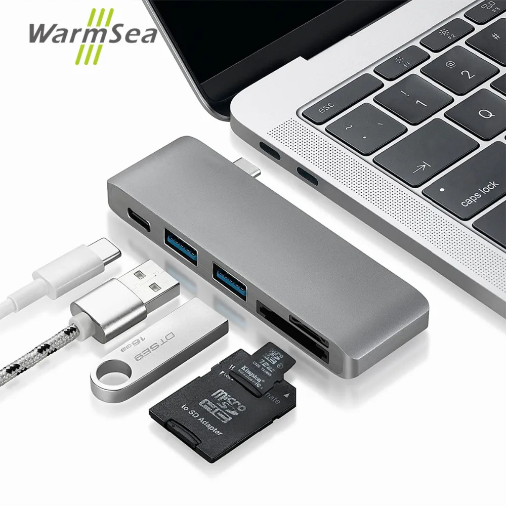 5 в 1 usb type C концентратор для TF SD картридер 3 0 зарядка PD Thunderbolt адаптер MacBook Pro/Air