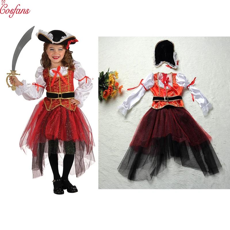 Girl Halloween cosplay costume pirate children Christmas New Year children's Purim (no weapons) Pirate | Тематическая одежда и