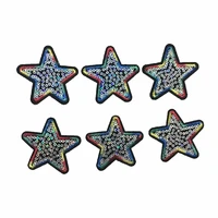 10pcslot colorful star sequins patches for clothes hot melt adhesive clothing patch stripes applique embroidery sequined diy