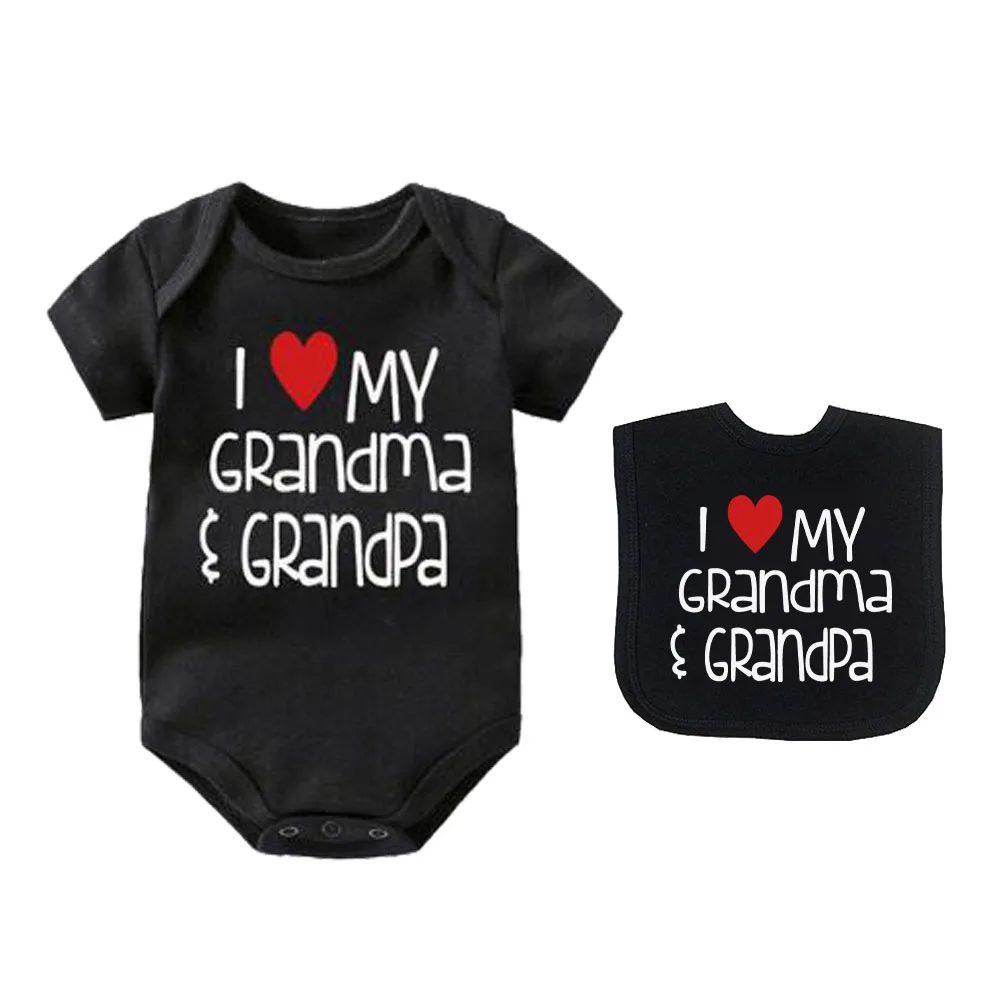 Женский комбинезон с нагрудниками Culbutomind боди надписью I love my grandma и нагрудником