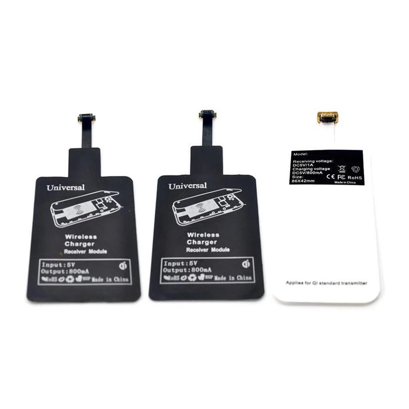 Тонкое Беспроводное зарядное устройство Qi приемник для быстрой зарядки iphone 5 6 s