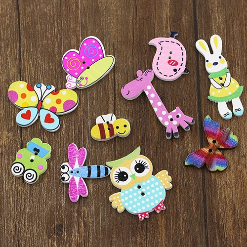 50x смешанные Мультяшные животные с 2 отверстиями|scrapbook manufacturers|button javascrapbooking pearls |
