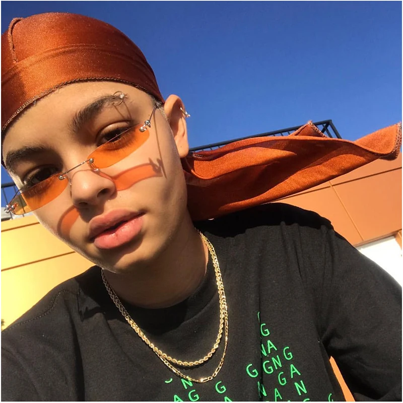 

ROYAL GIRL Rectangle Rimless Sunglasses Women Men Brand Designer Small Frame Eyeglasses for male Ocean Lens Shade UV400 SS159