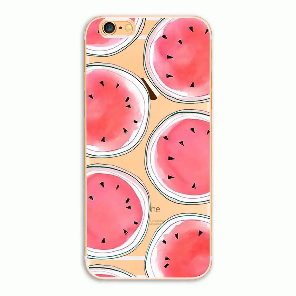 6 Жесткий пластиковый прозрачный чехол для apple iphone 4, 4S, 5, 5S, SE, 5C, 6, 6splus с изображением банана/апельсинов/арбуза/сосны/яблока/клубники - Цвет: 6