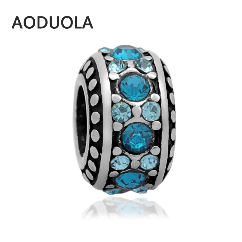 2 шт. в партии из нержавеющей стали Европейский разделитель со стразами бусины