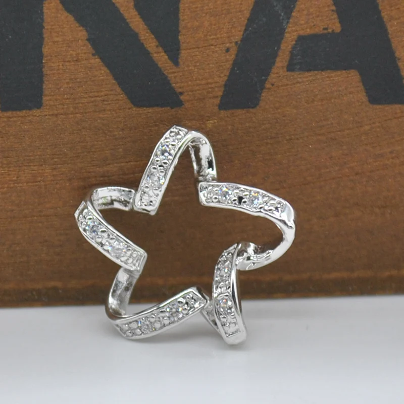 Мода посеребренные украшения для женщин кристалл витая нью-пятиконечная звезда