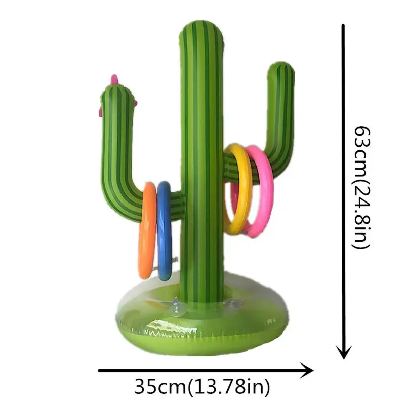 

5 PCS Inflatable Cactus Ring Toss Game Inflatable Toss Game Pool Toys Luau Party Supplies Indoor Outdoor Game for Kids Adults Su