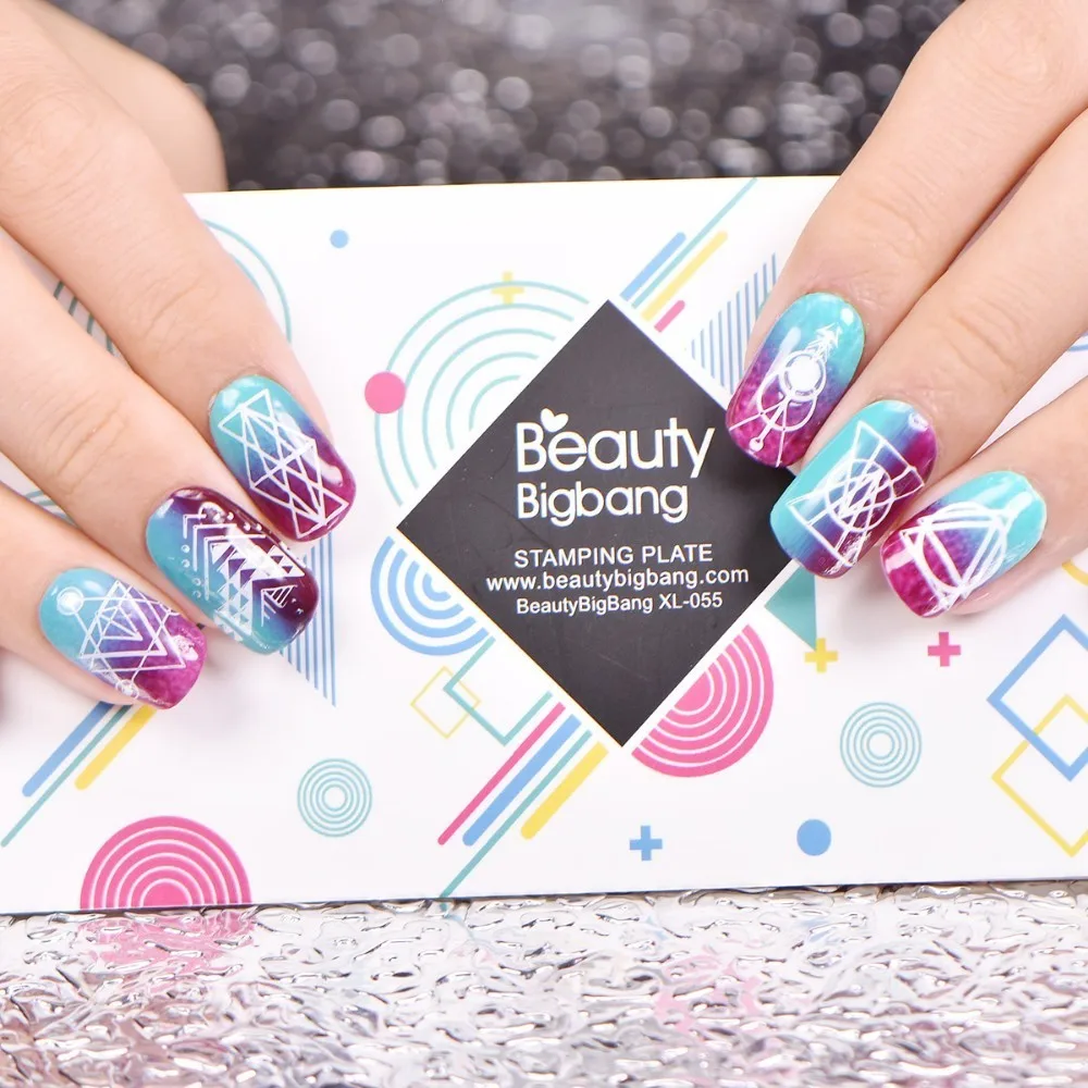 BeautyBigBang штамповочные пластины для ногтей Геометрия Дельта символ форма шаблон