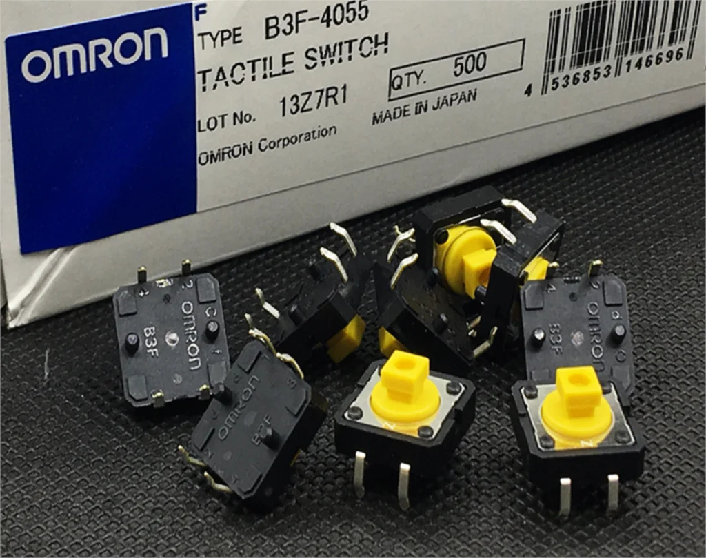 

Free shipping 100pcs/lot New original OMRON B3F series light touch button switch B3F-4055 button switch 12x12x7.3mm 4PIN 2.55N