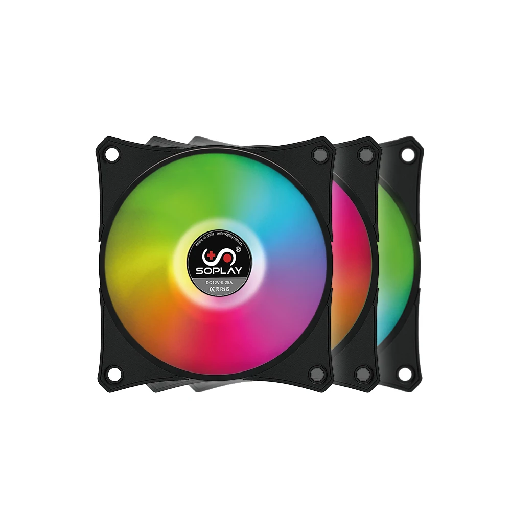 SOPLAY RGB светодиодный чехол для ПК 120 мм вентилятор кулер ШИМ регулируемый цветной ПК Вентилятор чехол для компьютера Вентилятор охлаждения радиатора гидравлический подшипник