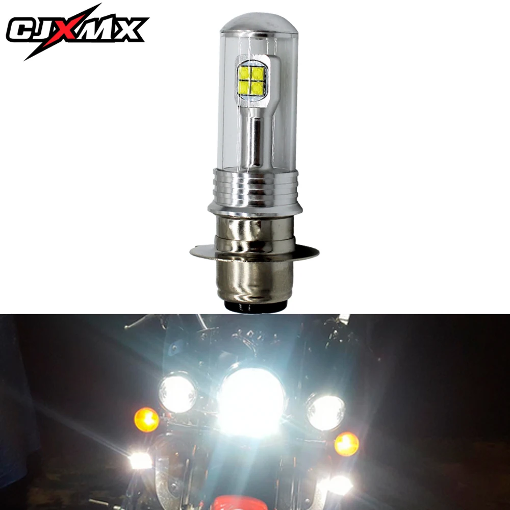 CJXMX 1 шт. P15D BA20D H6 H4 светодиодный фонарь для мотоцикла 1600LM 6000 К супер яркий скутер