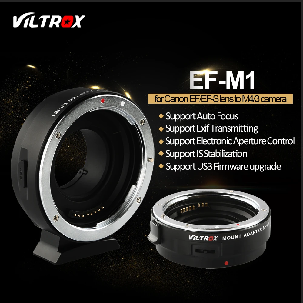 Viltrox EF M1 адаптер объектива Exif для Canon EOS S объектив M4/3 камеры GH4 GH5 GF6 GF1 GX1 GX7 E M5 M10|lens