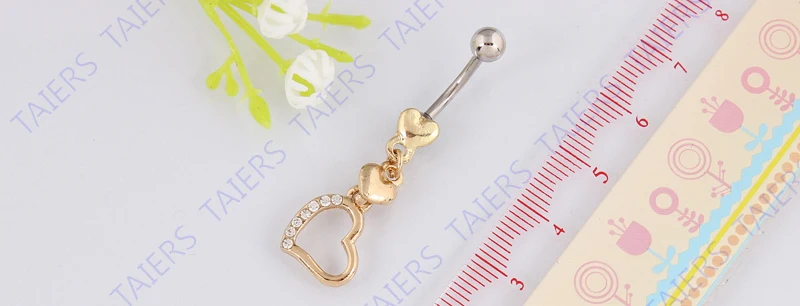 Кольцо для пупка в форме сердца модное женское ювелирное изделие тела пирсинг