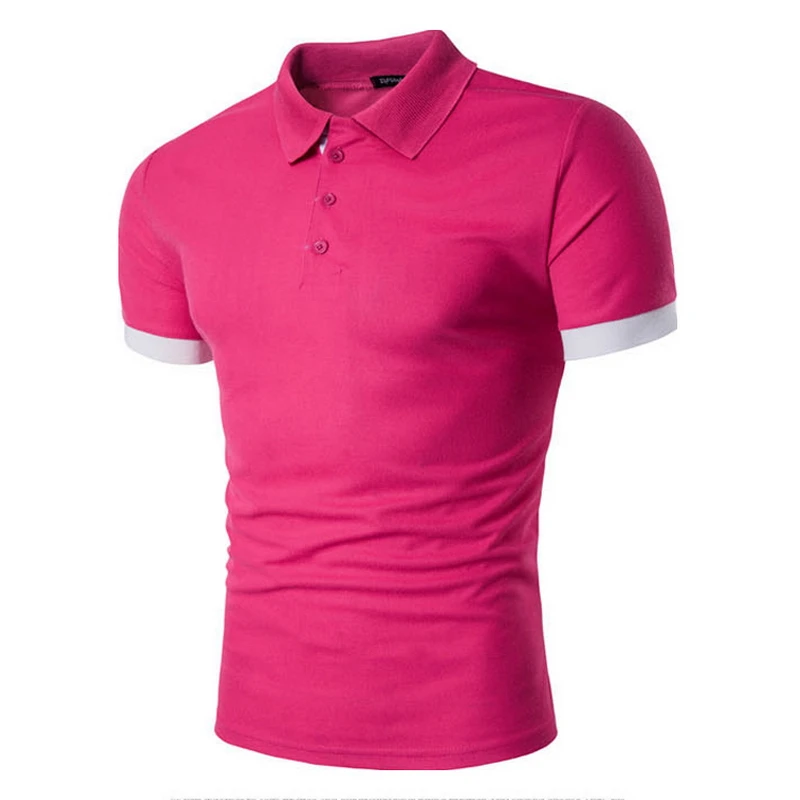 Новое поступление 2017 года Модная футболка Для мужчин отложной воротник хлопок