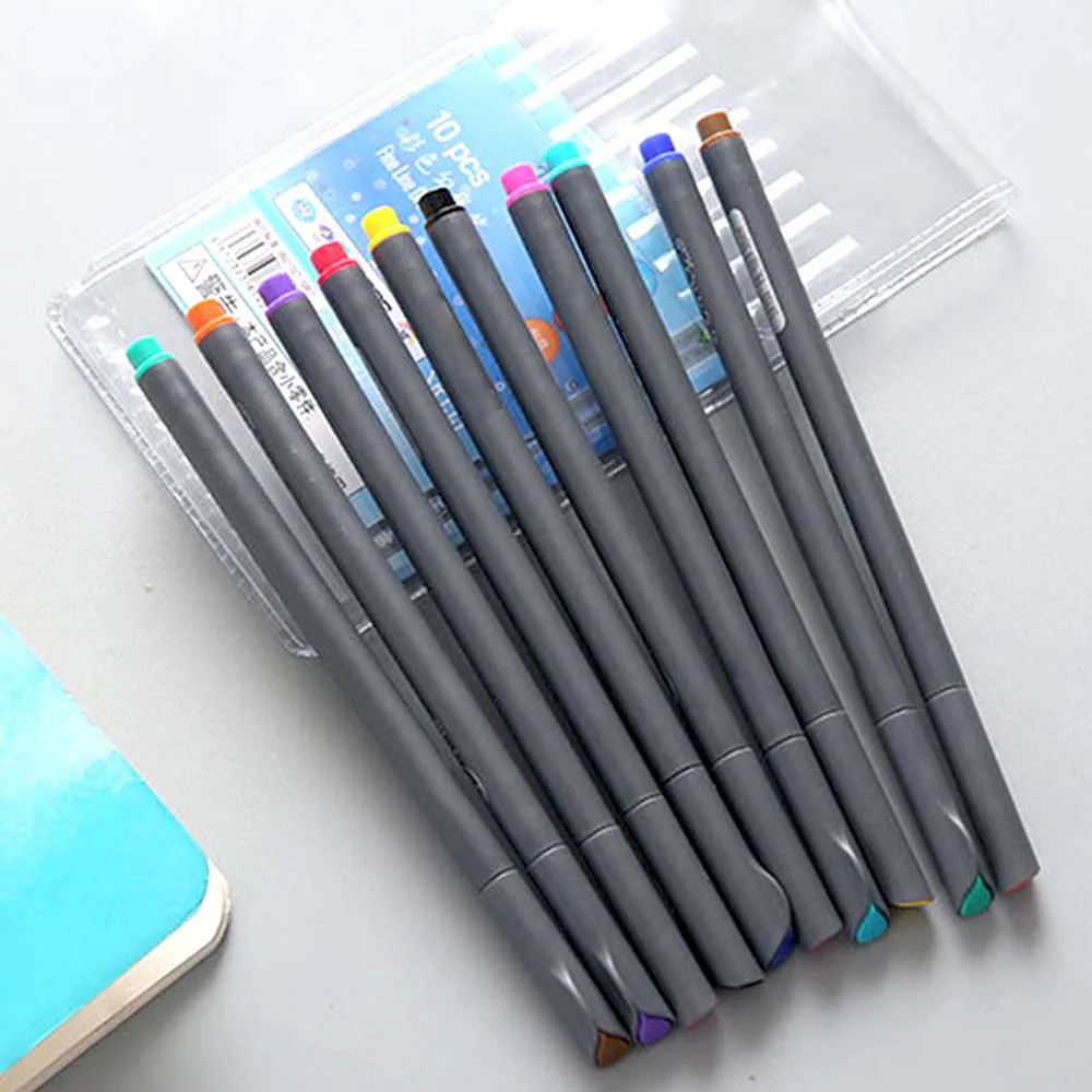 10 цветов маркеры набор ручек для рисования набросков канцелярские