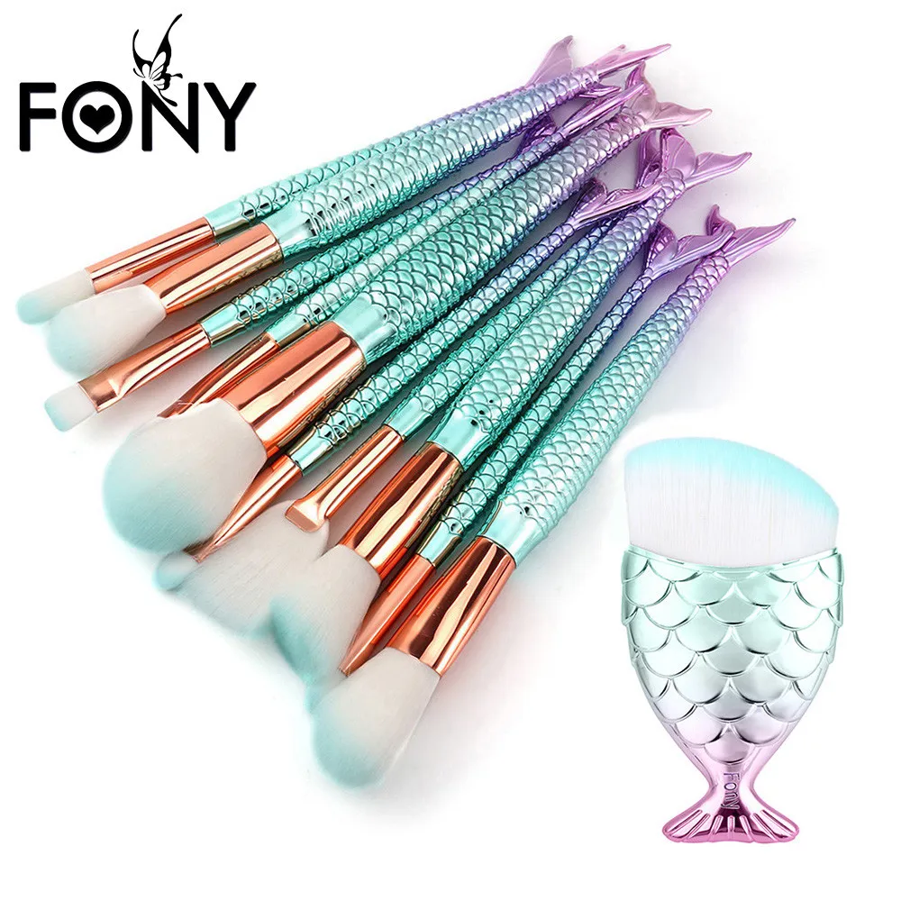 11PCS Make Up Foundation Eyebrow Eyeliner Blush Cosmetic Concealer Brushes maquiagem profissional completa pincel #04 | Красота и