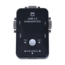 Универсальный мини адаптер с 2 портами KVM ручным переключателем