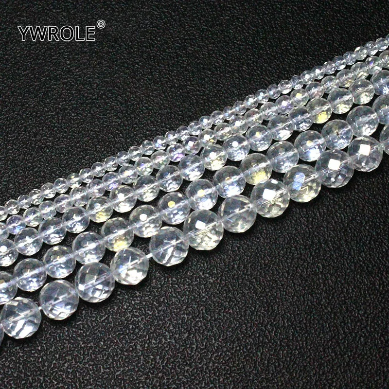 Цветные граненые кварцы AB белый кристалл натуральный камень бусины для