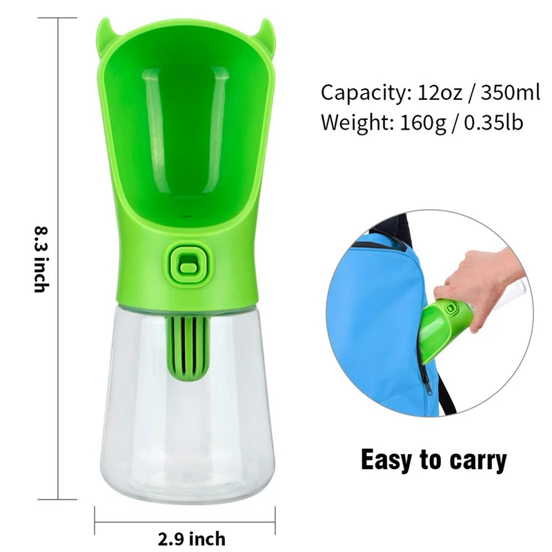 Dog Water Bottle for Walking Pet Travel Dispenser Feeder Container with Filter | Дом и сад