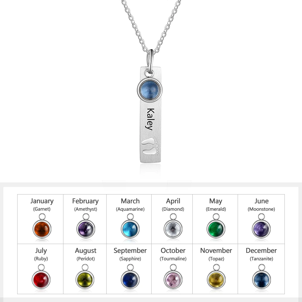 Персонализированное ожерелье из нержавеющей стали с гравировкой в виде камня