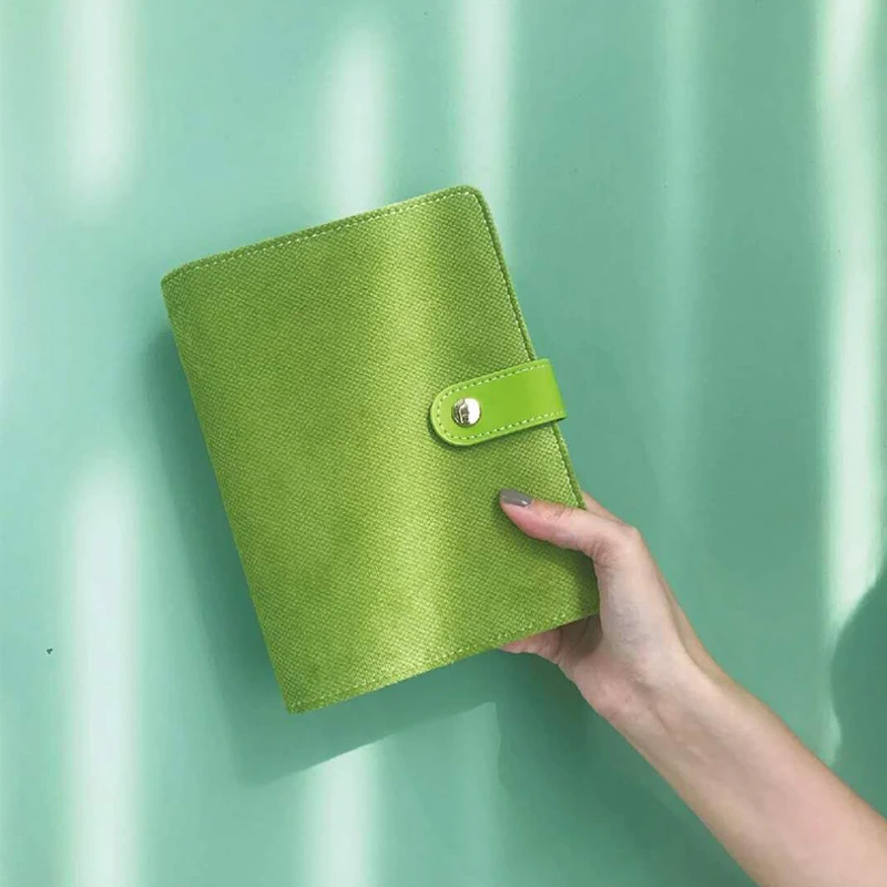 Creative A6 Yellow Orange Green Camel Cloth 6 loose Leaf Notebook Snap Binder Diary Gift School Supplies | Канцтовары для офиса и