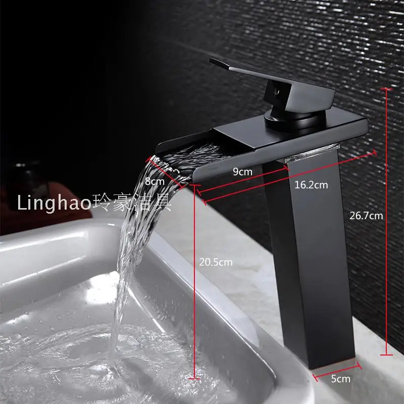 Медный смеситель с водопадом светодиодный кран для холодной умывальника