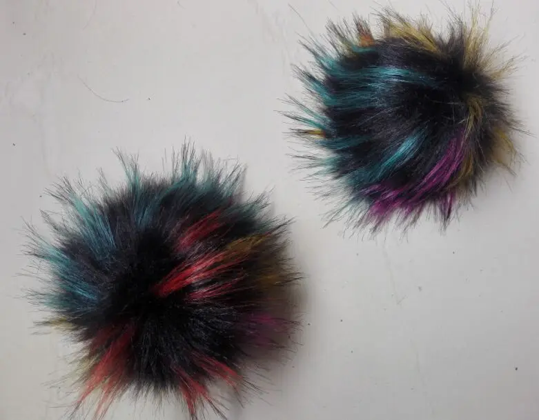 15cm Polyester pom Детская зимняя шапка KNB040A, вязаные шапочки, 15 см., искусственный мех, помпоны, шапки для мальчиков и девочек, детские шапочки с меховым помпоном - Цвет: 15cm Polyester pom