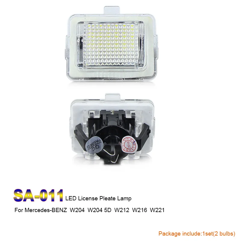 SAARMAT LED Number License Plate Light Luggage Compartment Lamp Error Free for BMW 1 3 5 6 Series Mercedes-Benz 6000K white @12V |