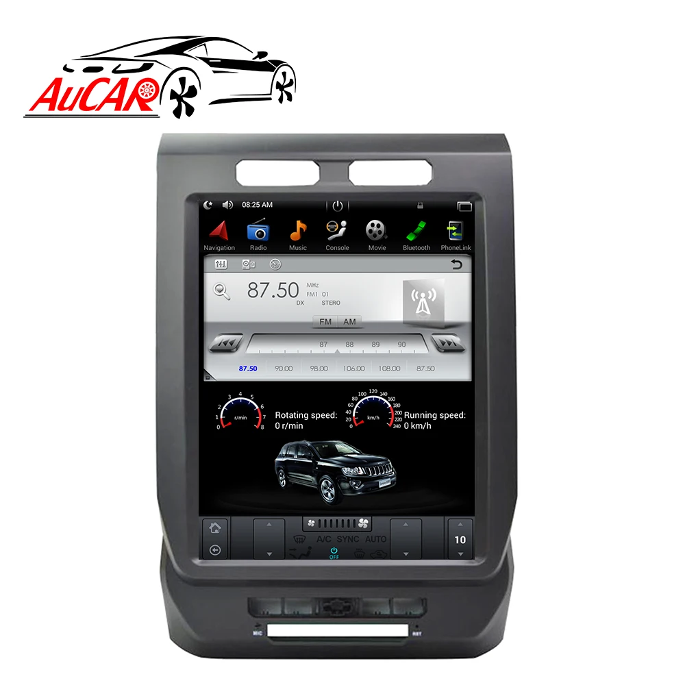 AuCAR 2 DIN 12 1 ''Tesla стиль Android 8 автомобильное радио для Ford F150 2015 2017 сенсорный экран