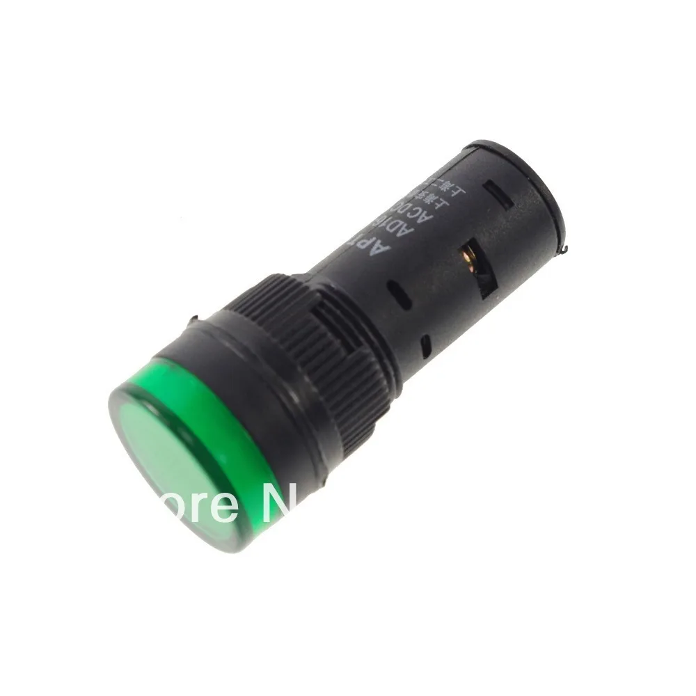 

5pcs Green 24VDC 16mm Mount LED Power Indicator Signal Light 45mm Height