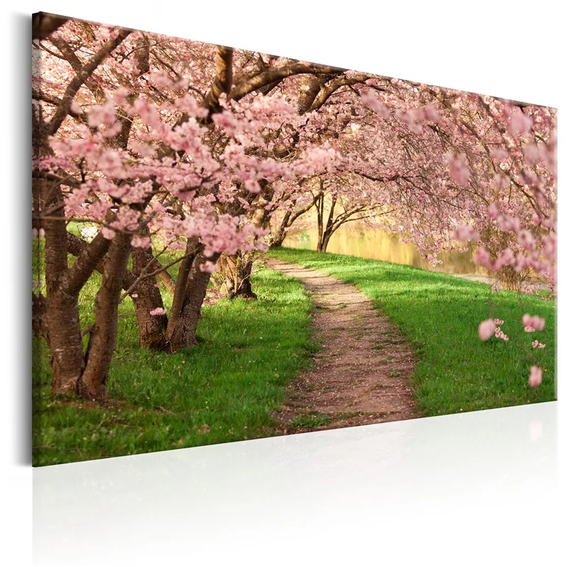 Wall Art печатает фотографии Спальня цельнокроеное платье вишня в цвету пейзаж