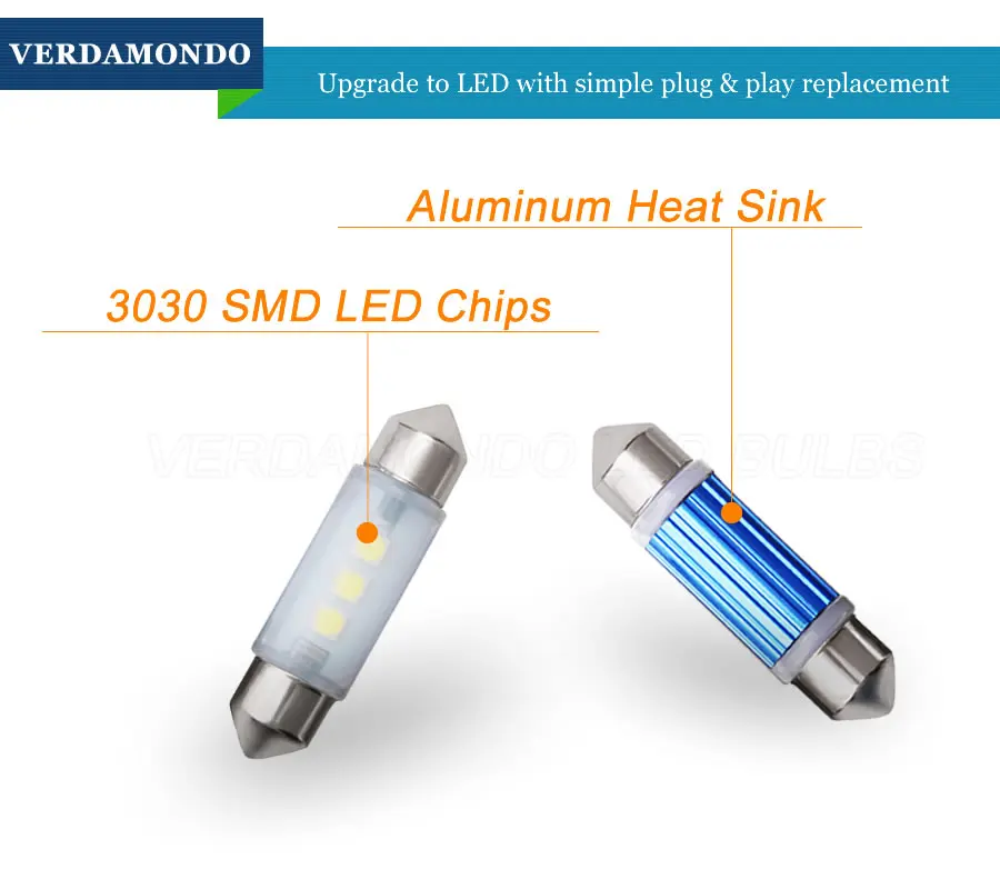 

Auto Festoon LED Light 31mm 36mm 39mm 41mm 3 3030 SMD Dome License Plate Trunk Bulb Luggage Compartment Lamp DC 12V White