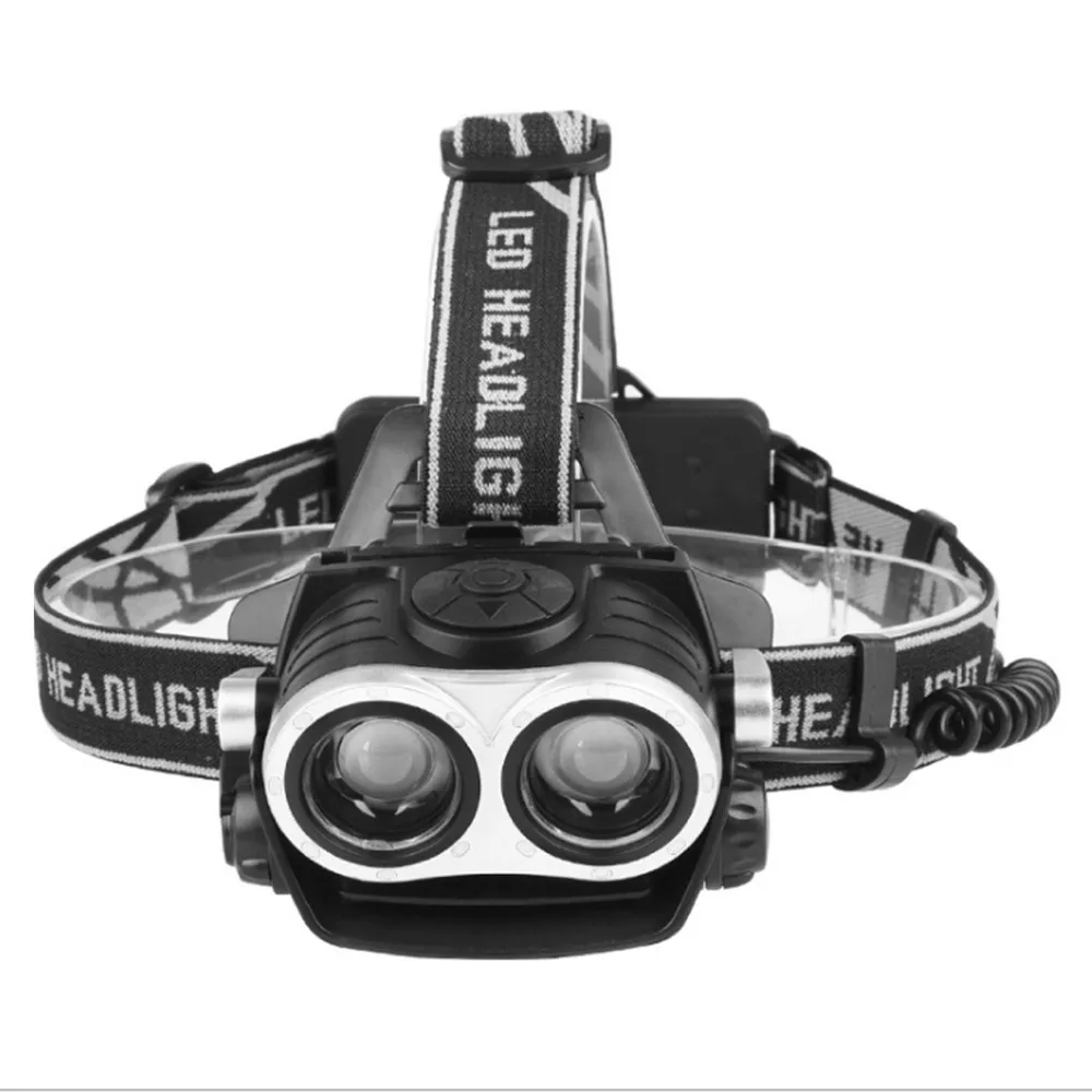 USB Перезаряжаемые фар CREE 2T6 светодиодный налобный фонарь 2000lm фары Linterna факел Светодиодные фонарики Рыбалка для 18650 Батарея