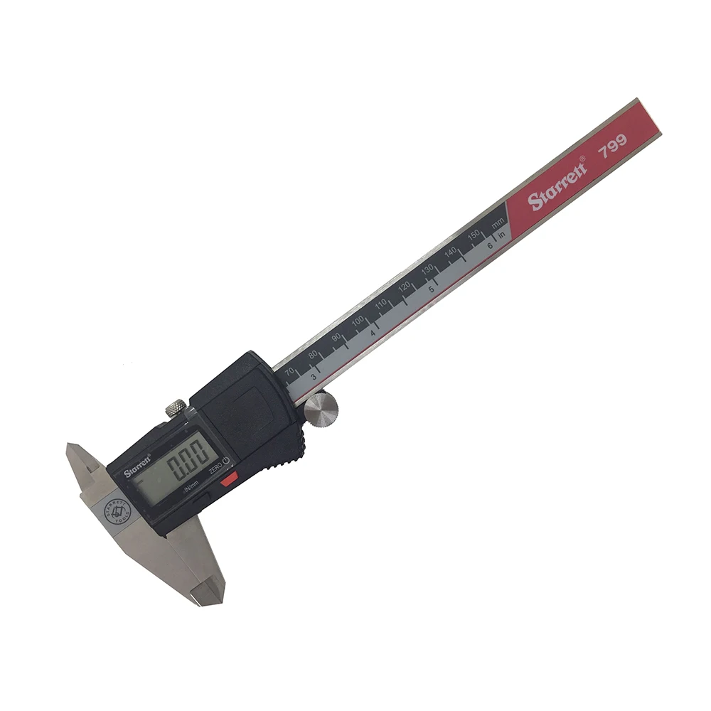 Starrett EC799A-12/300 цифровой штангенциркуль, нержавеющая сталь, питание от батареи, дюйм/метрический, диапазон 0-1" /300 мм, разрешение 0,01 мм