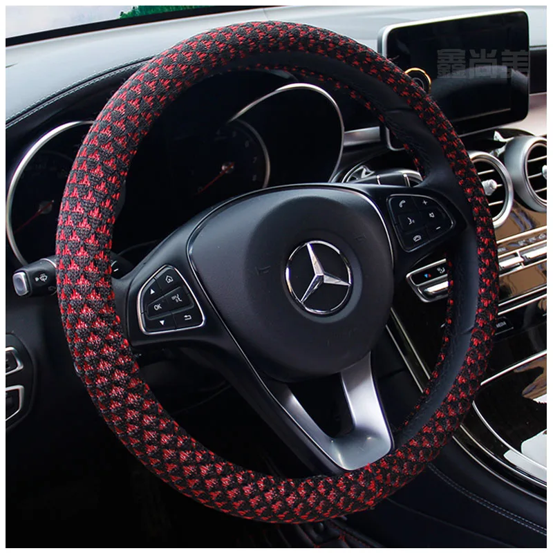 

PU Leather Universal Car Steering-wheel Cover 38CM Car-styling Sport Auto Steering Wheel Covers Anti-Slip Automotive Accessories