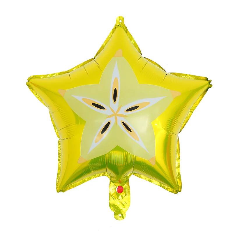 carambola 10 шт. воздушный шар с гелием из фруктовой фольги, 18 дюймов, арбуз, киви, клубника, апельсин, ананас, шар для летней вечеринки, декоративные принадлежности, детские игрушки - Цвет: carambola