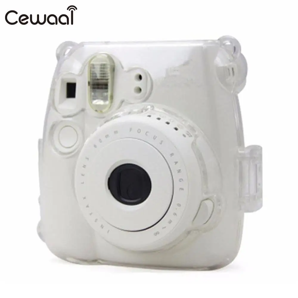 Cewaal ясные прозрачные стразы пластиковый чехол защитные сумки для FujiFilm Instax Mini 8