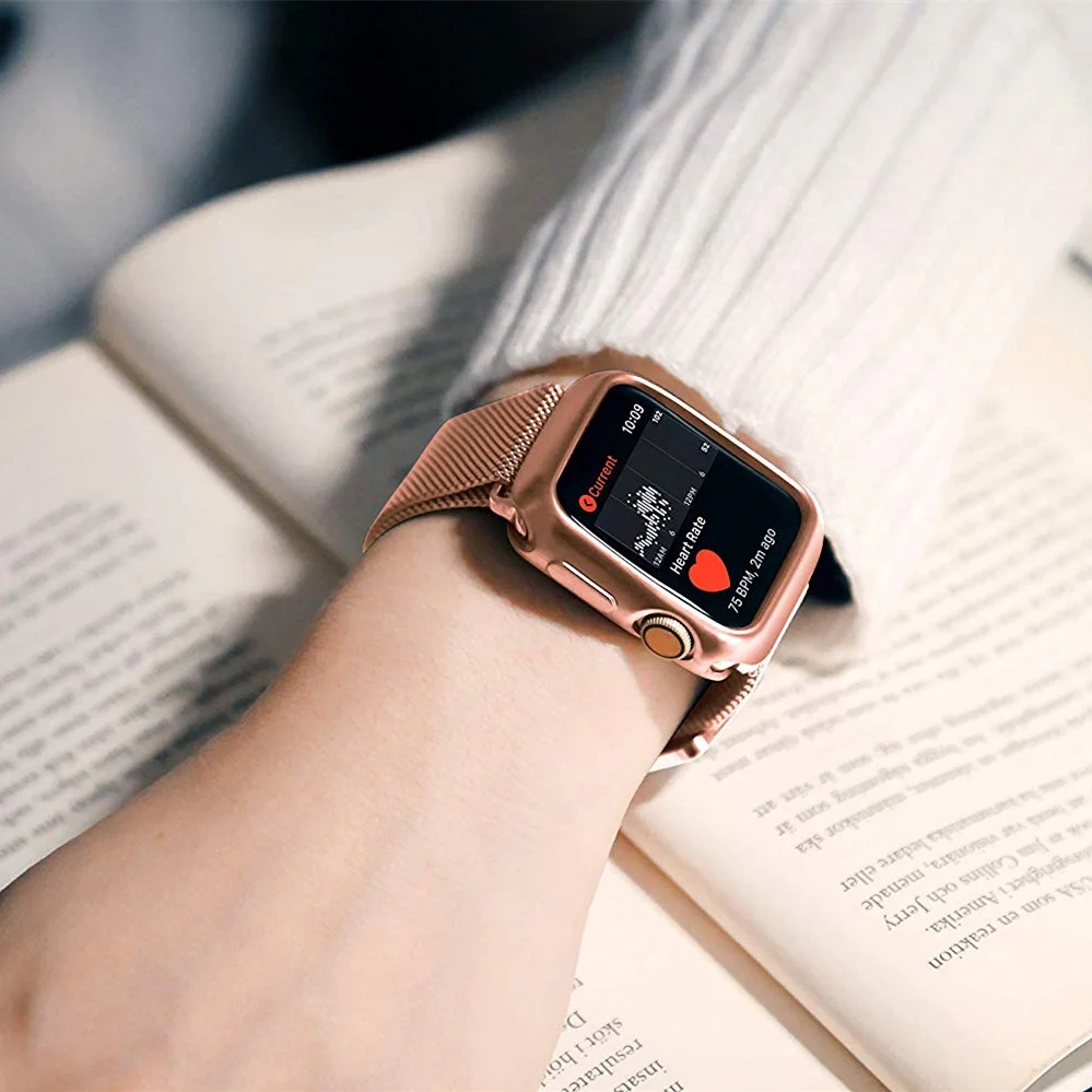Бампер для Apple watch 5 4 Чехол 44 мм 40 мм iwatch чехол Мягкая пластина TPU Защитный чехол для часов аксессуары 40/44 мм