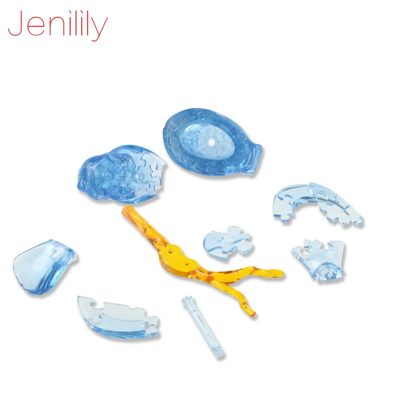 Jenilily DIY Забавные рыбы птицы 3D Хрустальные пазлы с цветными огнями 50 шт игрушки для