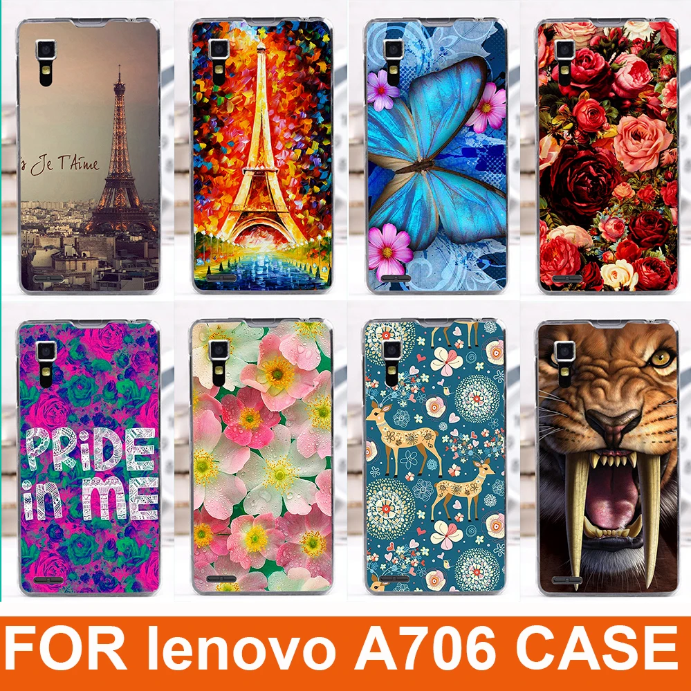 Чехол для Lenovo A706 милый мультяшный чехол с изображением башни цветка животных